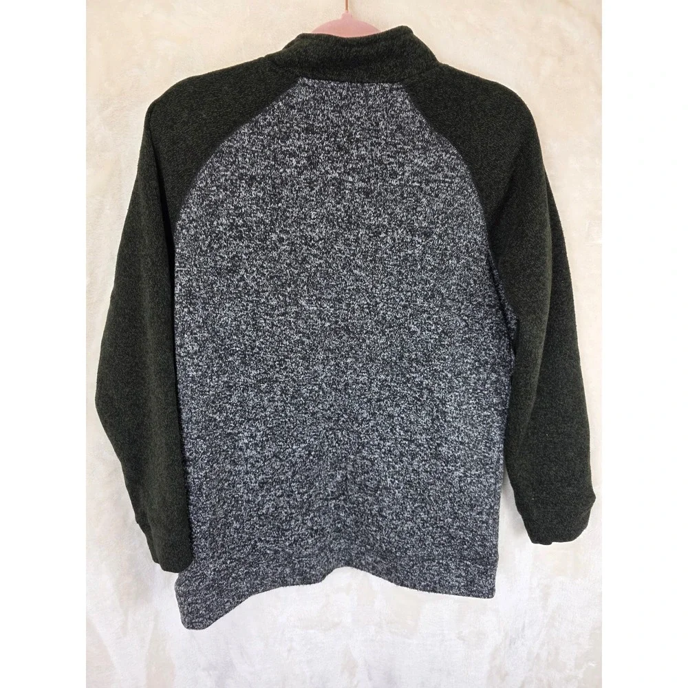 Old Navy‎ Boys XXL 18 Quarter Zip Fleece Pullover Green Grey Colorblock Sweater